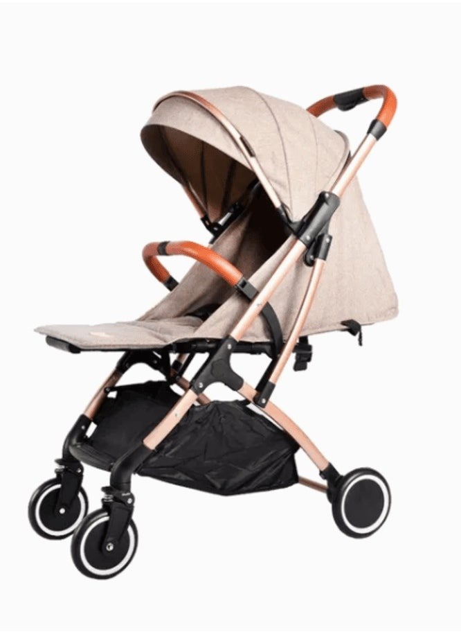 Generic Baby Stroller Plane Lightweight Portable Travelling Pram-Khaki  - Image 1