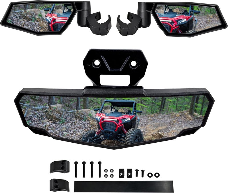 POKIAUTO Side Mirrors Rear View Mirror Kit for 2024 Polaris RZR XP 1000 - Image 1