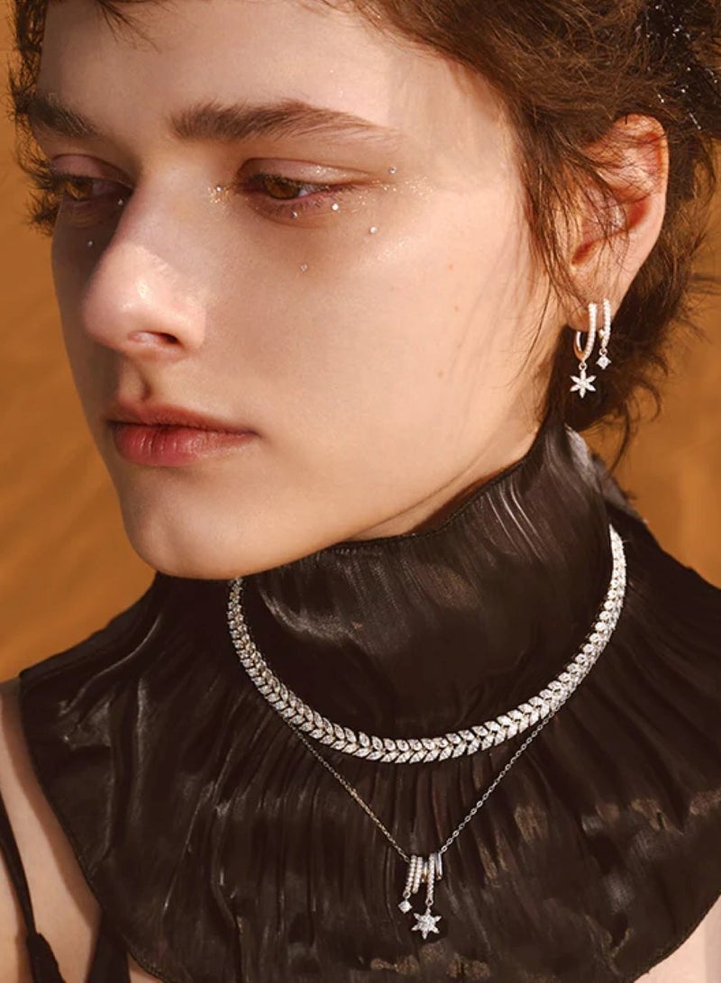 هيفانج أقراط ندفة الثلج الكريستالية - Image 3