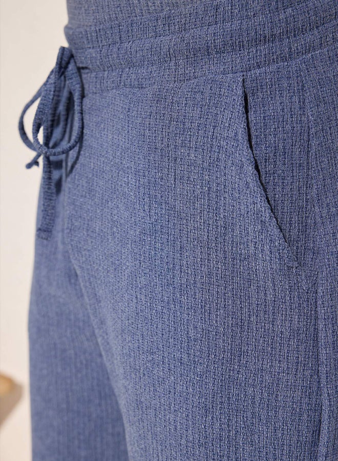 trendyol Indigo Wide Leg Textured Open Leg - Image 4