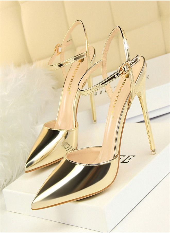 BIGTREE Fashion Trend High-Heeled Sandals 10.5CM Gold 