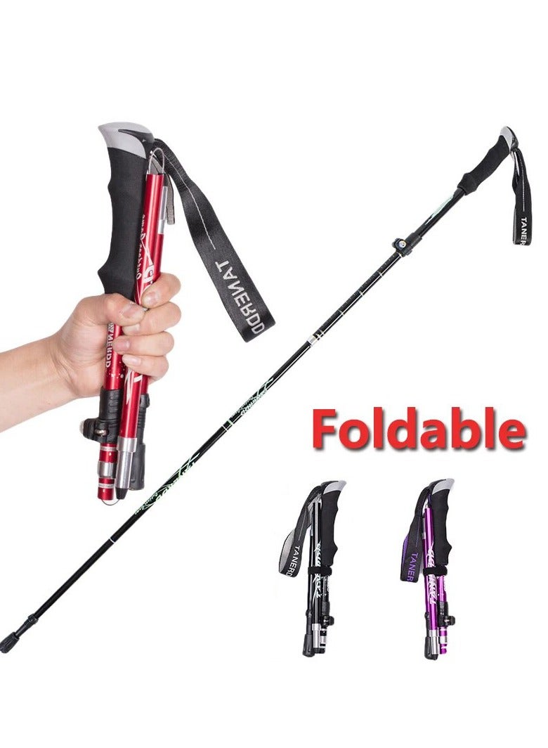 Trekking Poles Stick with 5-Section Telescopic Folding for Outdoor Camping Walking Hiking - Image 2