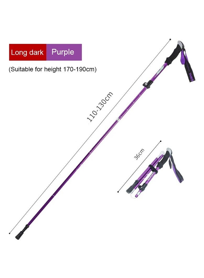Trekking Poles Stick with 5-Section Telescopic Folding for Outdoor Camping Walking Hiking - Image 1