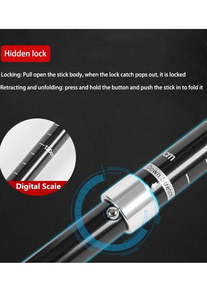 Trekking Poles Stick with 5-Section Telescopic Folding for Outdoor Camping Walking Hiking - Image 4