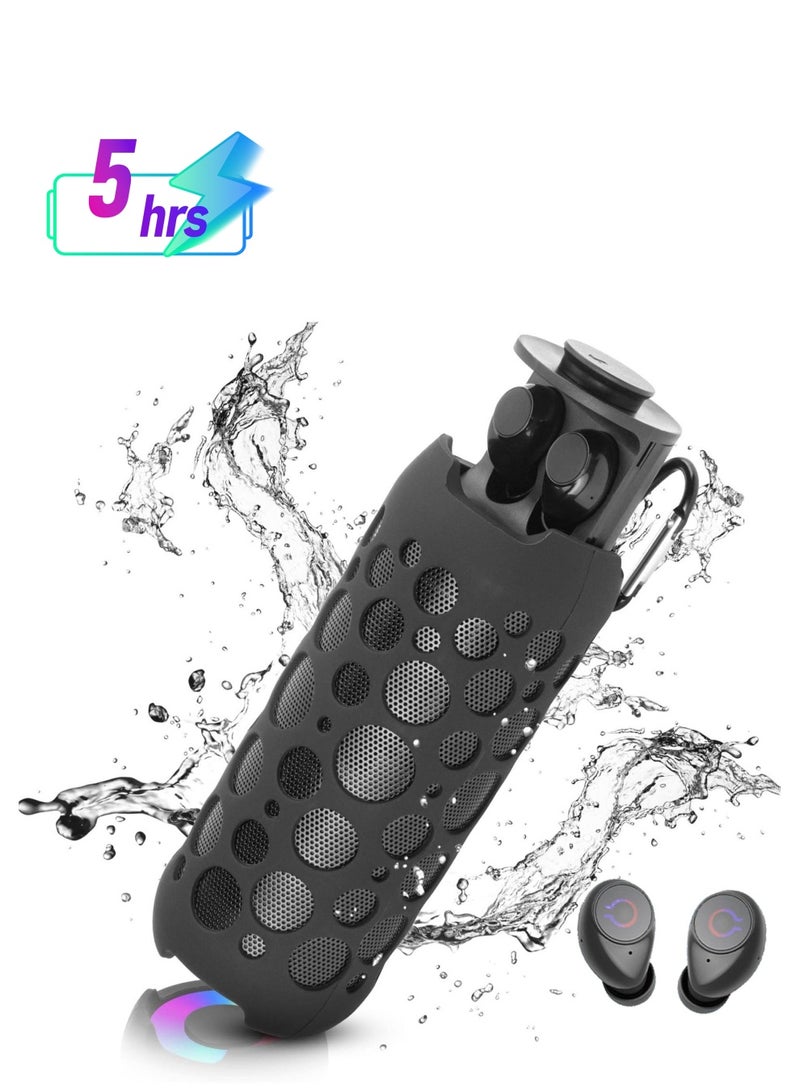 2-in-1 Bluetooth Speaker and Earphones Set, 15W Stereo Sound, IPX5 Waterproof, Latest Bluetooth 5.3, with RGB Lights, Ideal for Parties, Beach, Camping - Image 1