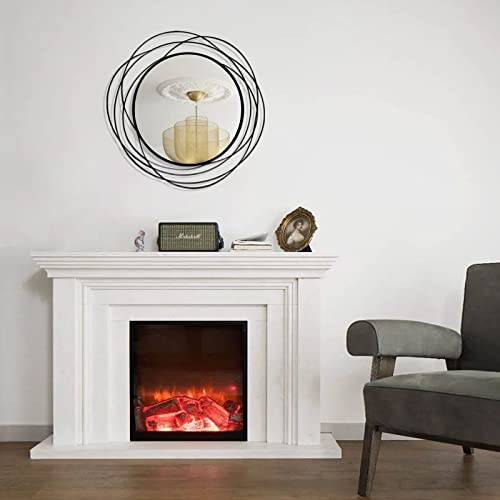 ironsmithn Wall Mirror Mounted Round Decorative Mirrors Circle for Bathroom Vanity, Living Room or Bedroom (Black1) - Image 5