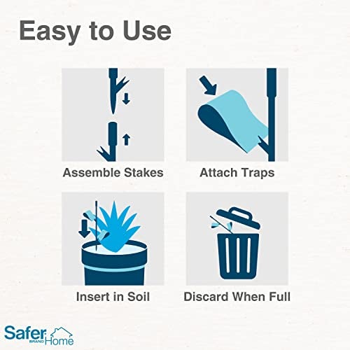 Safer Brand Home SH5026 Houseplant Sticky Stake Insect Traps for Indoor Plants - 16 Traps Included - Controls Aphids, Whiteflies, Fruit Flies, Fungus Gnats, and Other Insects - Image 5