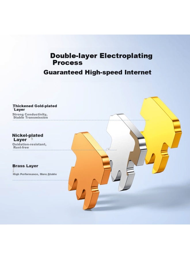 Zleue Cat5e Ethernet Cable Connector, Gold-plated Engineering Grade Rj45 Computer Network Cable Plug, Unshielded, 100 Pieces, W125-100 - Image 2