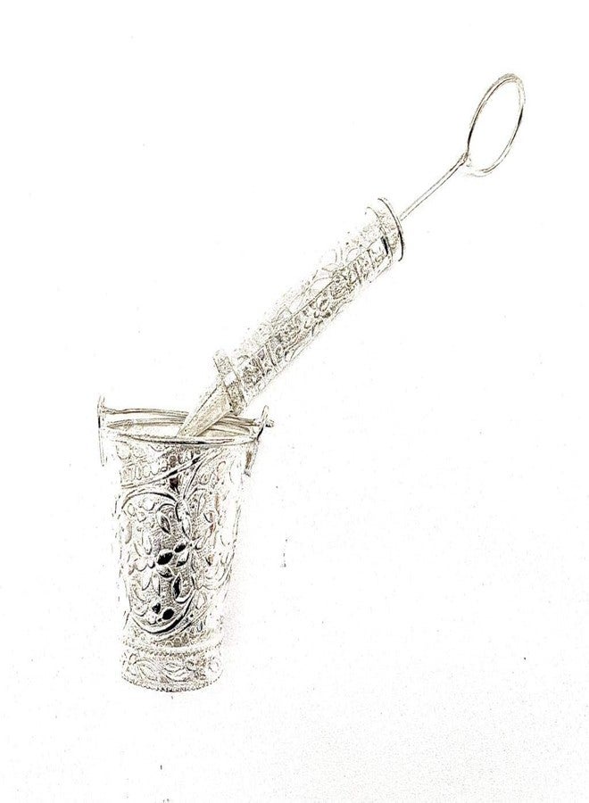 RELBEES Holi Hamper Silver Plated Pichkari, Bucket,Tulsi Plant and Silver Radha Krishna Frame Stand with Gift Box for Holi/Wedding/Return Gift/Corporate Gifting/Birthday Gift/Home Decor - Image 2