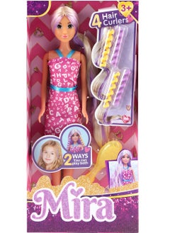 Mira Mira Fashion Hair Dressing Doll – 11.5” Styling Doll with Extra-Long Blonde Hair & Hairdressing Accessories – Fun & Fancy Hair Playset  - Image 1