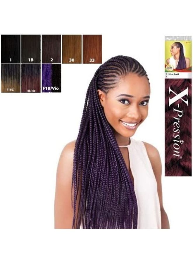 NIBEMINENT Braided Hair Extension Purple 21inch