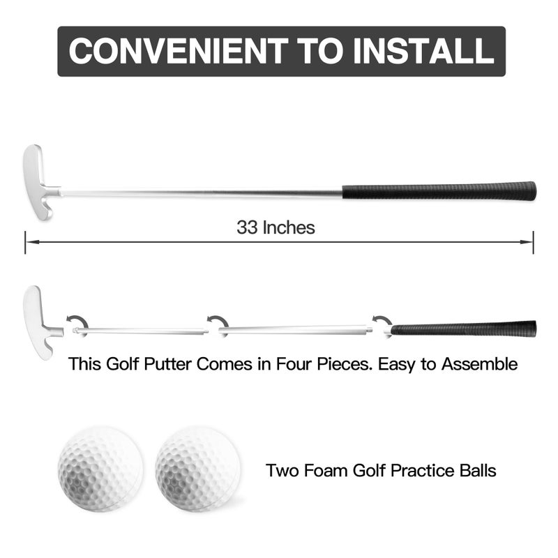 Asyxstar Upgraded Golf Putter, Golf Putter for Him Her - 33" Two Ways Mini Golf Putters for Men Women Right/Left Handed Golfers, Golf Clubs Set with 2 Golf Practice Balls for Any Putting Mat - Image 2