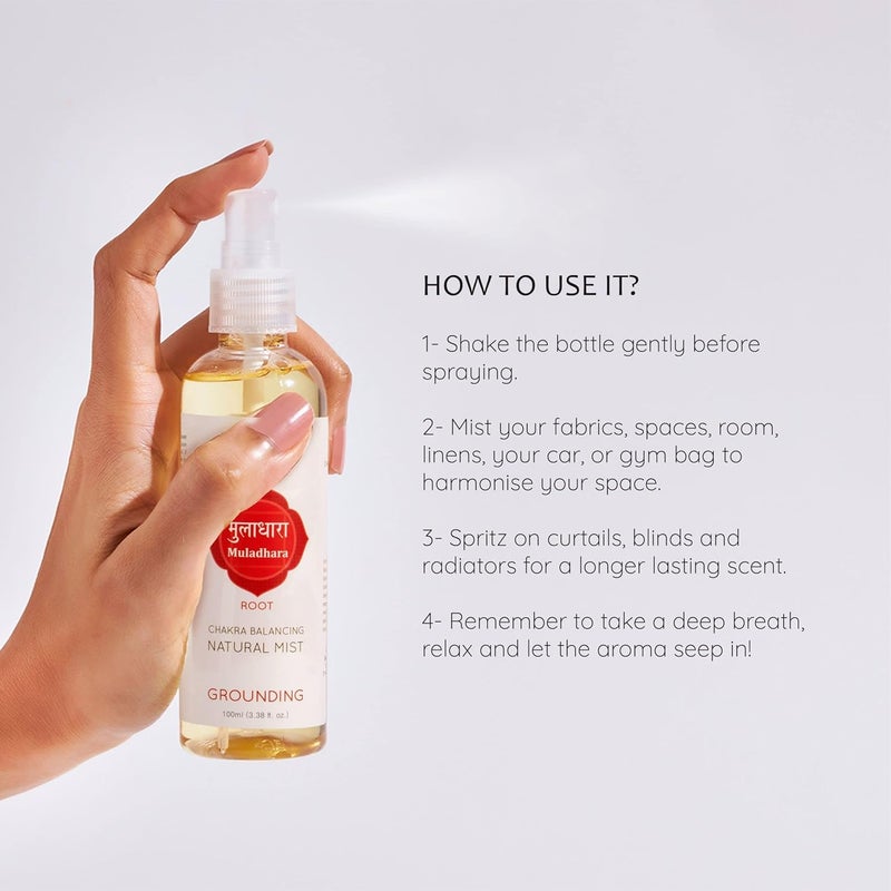 Aromafume Root Chakra Natural Mist by Aromafume 100ml33 fl oz Muladhara Aromatherapy Spray for Chakra Balance Patchouli Extracts Essential Oil Spray for Meditation Yoga Reiki  - Image 3