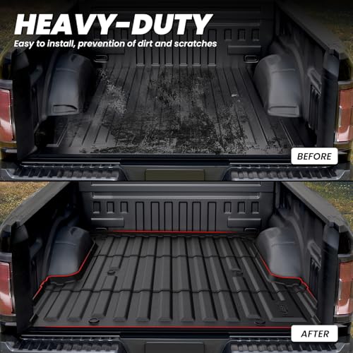 LASFIT 5.5ft Bed Mat for Ford F-150 2015-2023| F150 Lightning 2022 2023 67.1" Trcuk Bed Box Liner TPE All Weather Protector Durable & Easy Clean-Not Fit for Drop in Bedlienr - Image 3