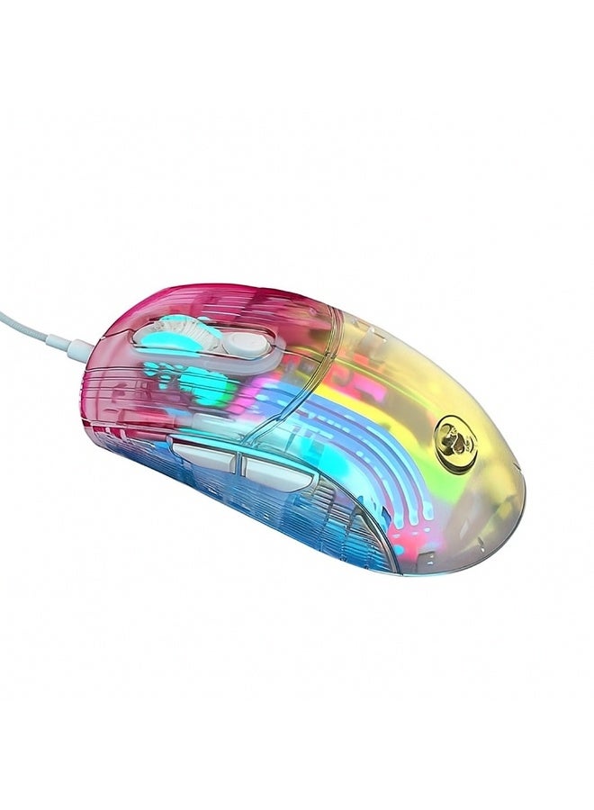 إتش إكس إس جيه ماوس ألعاب سلكي شفاف HXSJ X400 | 12800 ديسيبل متوحد الخواص | 6 أزرار قابلة للبرمجة | ار جي بي | ماكرو - Image 1