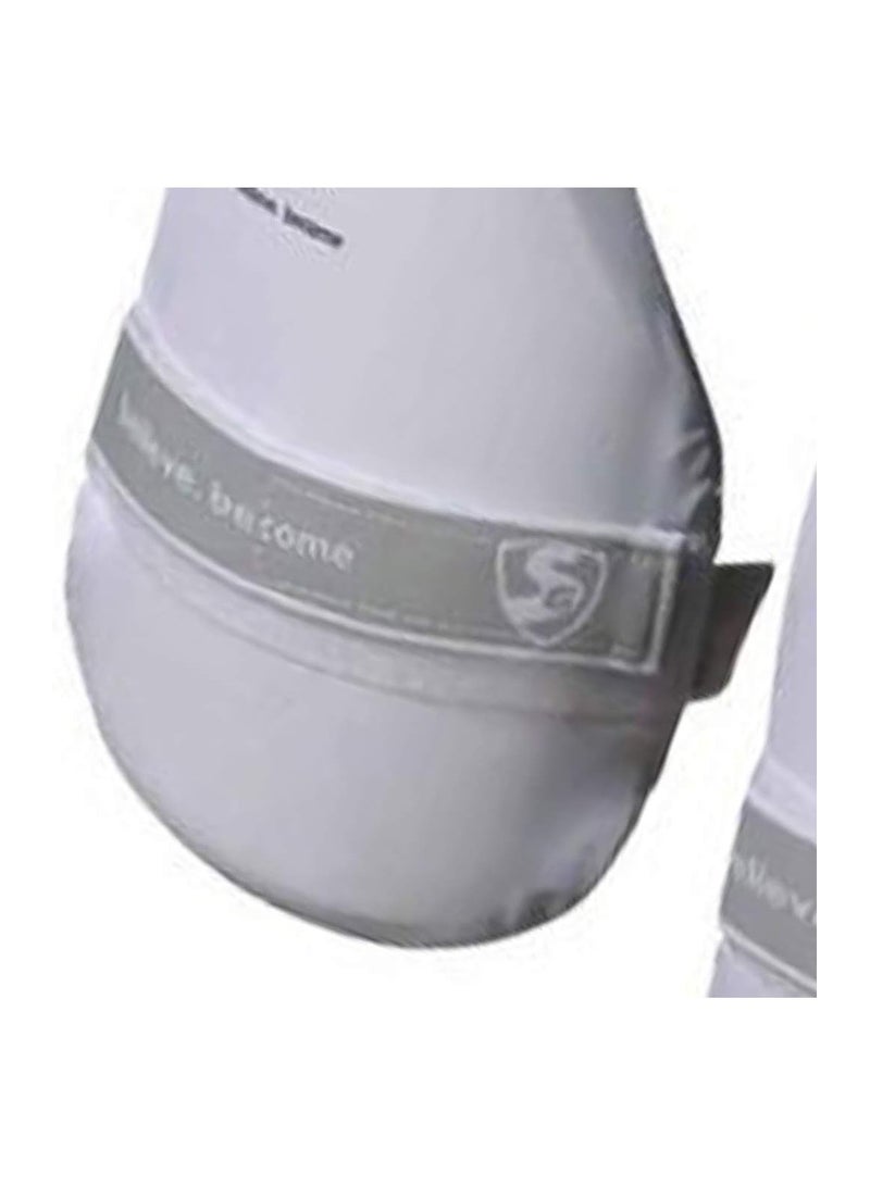 SG SG Ultimate Combo Thigh Guard for Men & Boys | Cricket Leg Protection Gear | Right Hand, Mens Size | PU Material | Thigh & Inner Thigh Guard with Adjustable Straps – White - Image 3