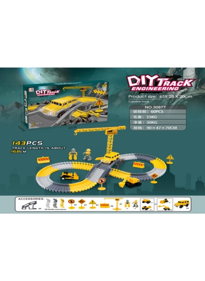 Diy Track Engineering Play Set 143 Pieces - 3087T 