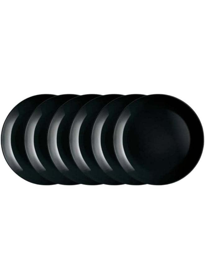 لومينارك طقم أطباق عشاء ديوالي مكون من 6 قطع باللون الأسود صنع في فرنسا