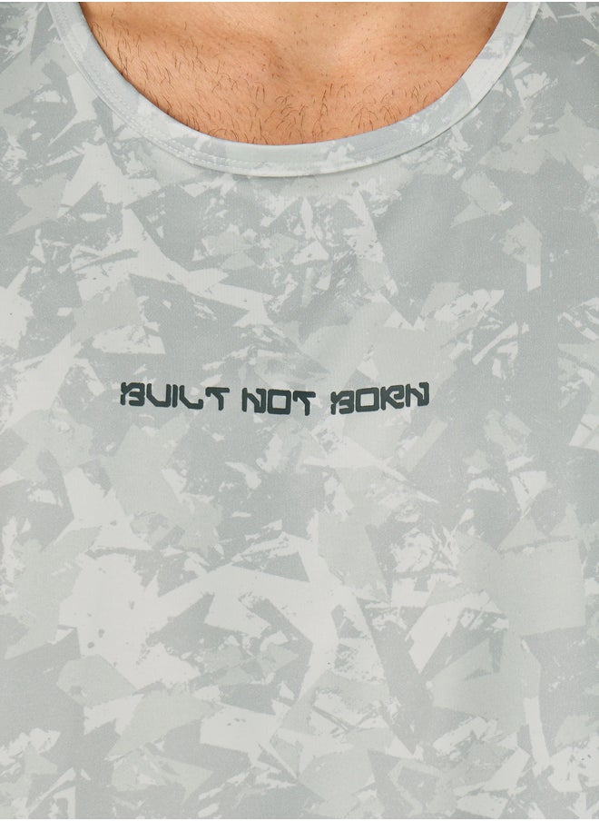 Styli Styli All Over Print Slogan Detail Running Vest  - Image 3