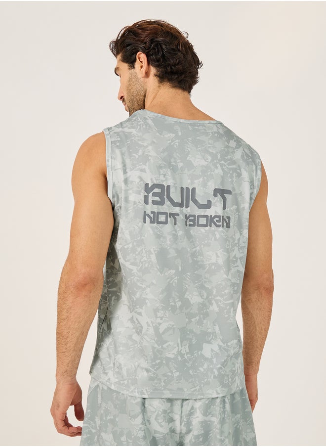 Styli Styli All Over Print Slogan Detail Running Vest  - Image 4