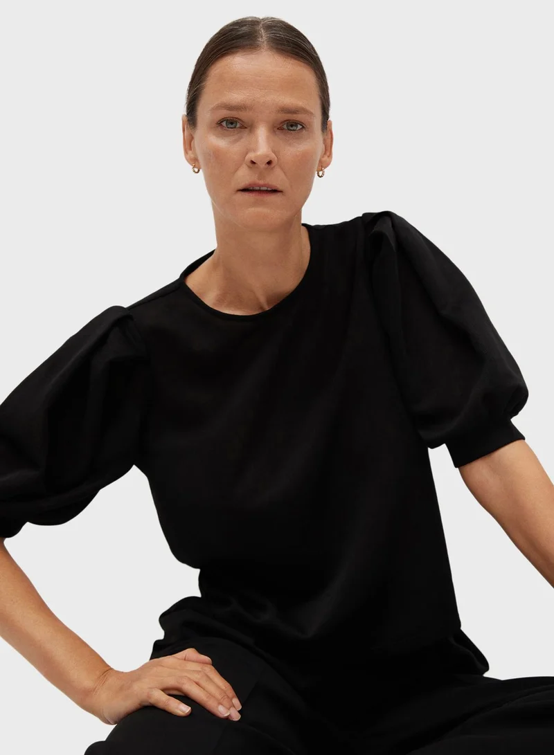 MANGO Puff Sleeve Top