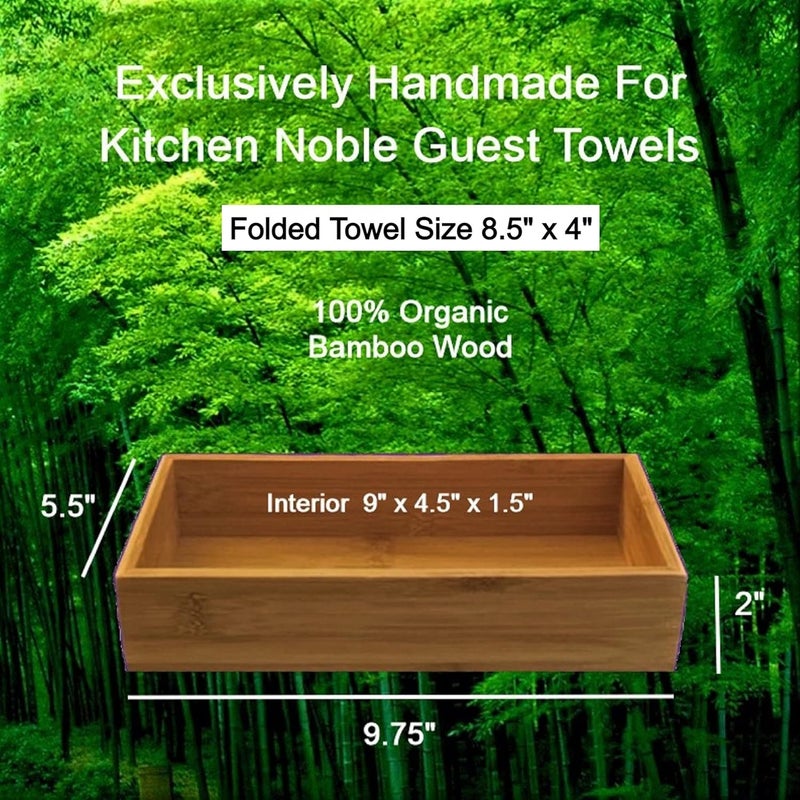 Kitchen Noble Bamboo Guest Towel Holder 2 Pack 9 75x 5 25x 2  Wooden Rectangle Napkin Tray Multipurpose Organizer Drop Box Ideal for Room Dining Table Kitchen Counter Drawers Natural  - Image 2