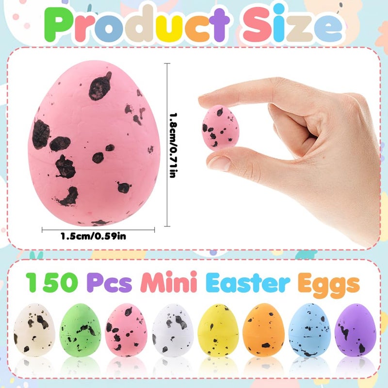 Celltestria 150 Pcs 8 Colors Mini Easter Eggs Artificial Foam Speckled Eggs Small Pastel Decorative Easter Bird Eggs for Basket Fillers Spring Party Favors Wreath Decor Craft Projects - Image 2