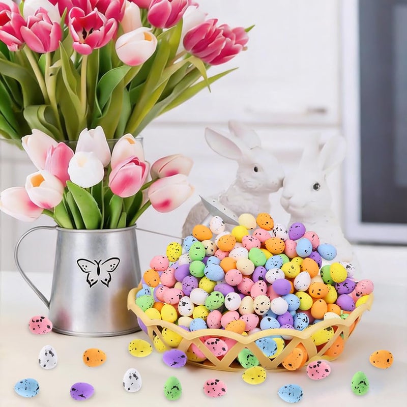 Celltestria 150 Pcs 8 Colors Mini Easter Eggs Artificial Foam Speckled Eggs Small Pastel Decorative Easter Bird Eggs for Basket Fillers Spring Party Favors Wreath Decor Craft Projects - Image 3