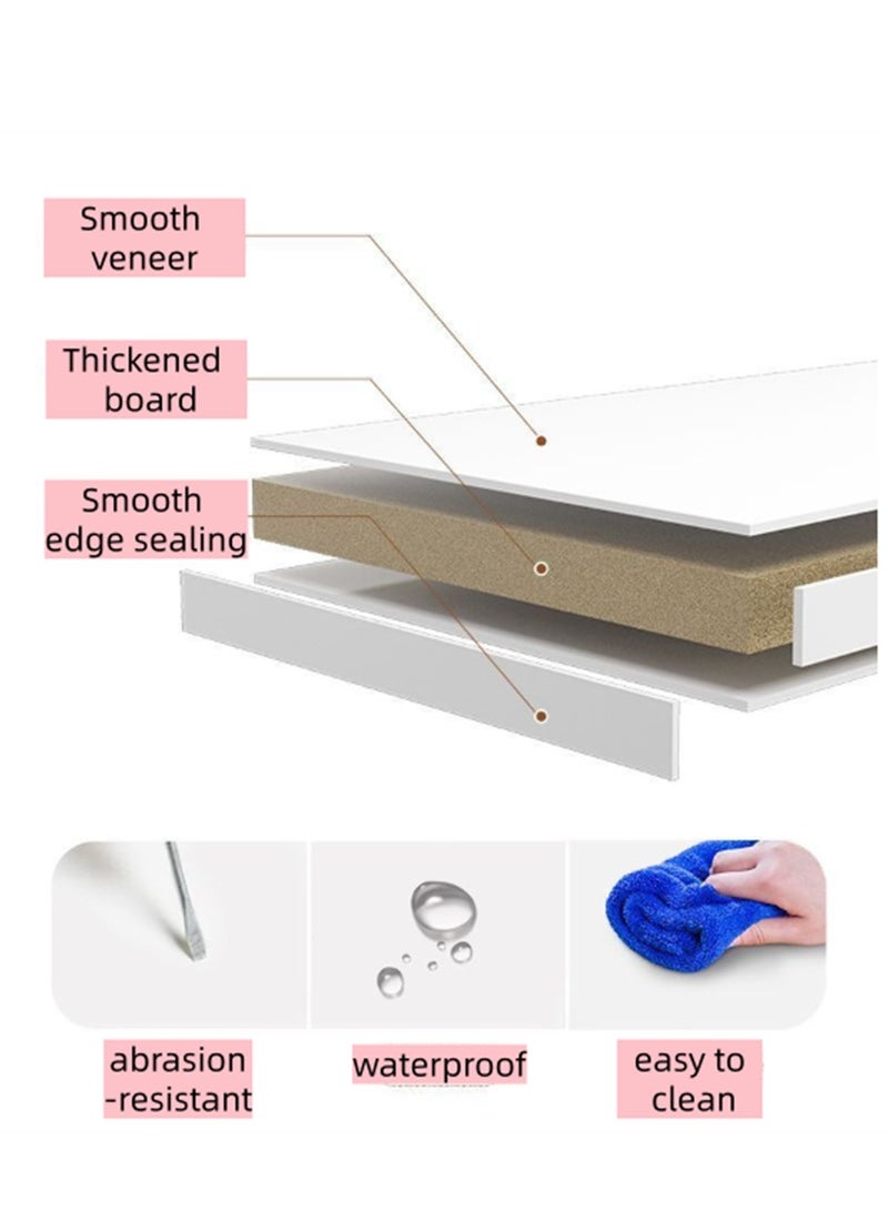 مكتب دراسة الأطفال ، طاولة الكتابة للطلاب الخشبية مع رف الكتب وخزانة التخزين ، طاولة الكمبيوتر مكتب المكتب مع رف تخزين الوثائق للكتابة المنزلية القراءة ومكتب الكمبيوتر المحمول العمل (أبيض ، YN116) - Image 3