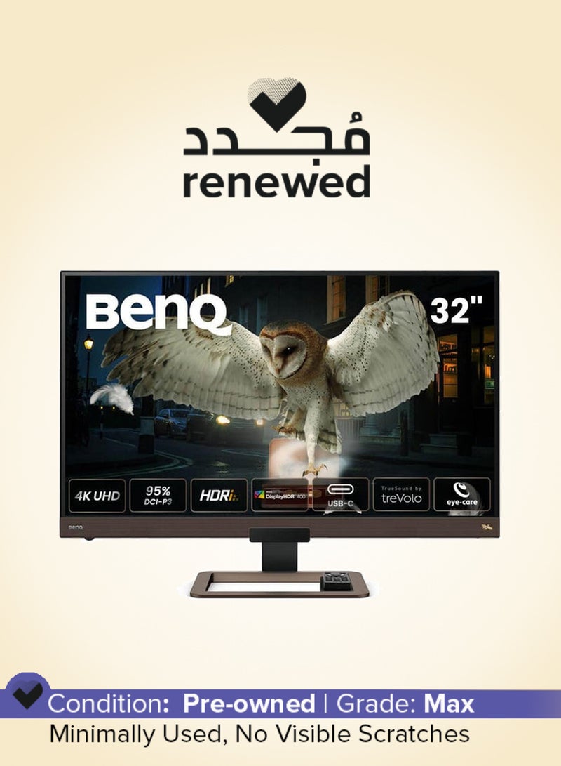BenQ Renewed - 32 inch Bezel-Less HDR 400 IPS Entertainment Monitor, EW3280U Grey - Image 1