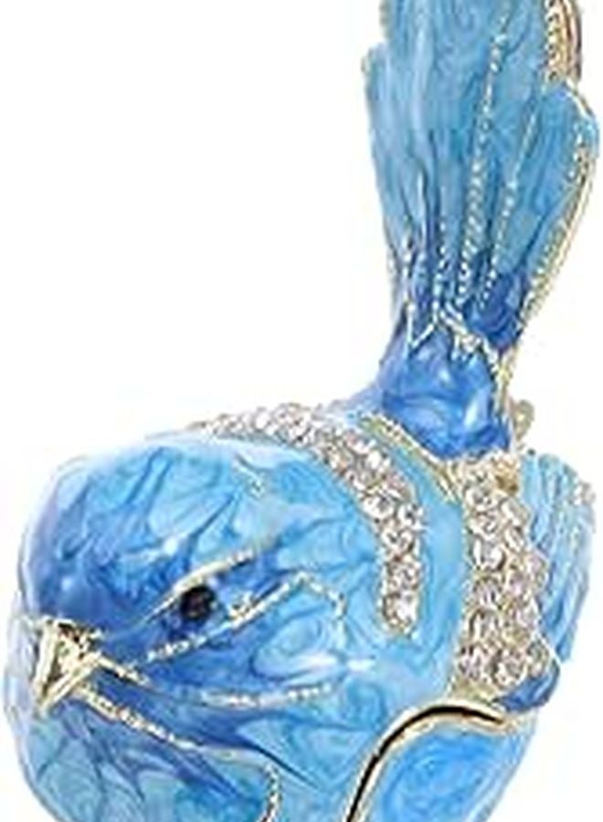 Hand Painted Enamel Bird Jewelry Box Metal Trinket Case Rings Earrings Organizer - Image 1