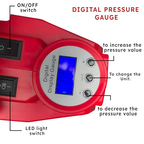 IBELL TOOLS iBELL Car Tyre Inflator IBL CA12-94, 12V DC Portable Air Compressor with 150 PSI Pressure, 150W Motor, Fast Inflation for Car Tyres, Emergency and Daily Vehicle Use - Image 2
