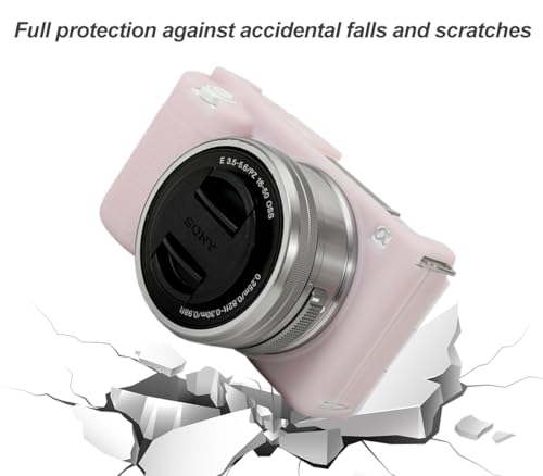Pocoukate Case for Sony ZV-E10 Vlog Camera, Soft Silicone Protective Cover Skin with ZVE10 Screen Protector Accessories for Sony Alpha ZVE10 / ILCZV-E10L Camera Silicone Case - Jelly-Pink - Image 4