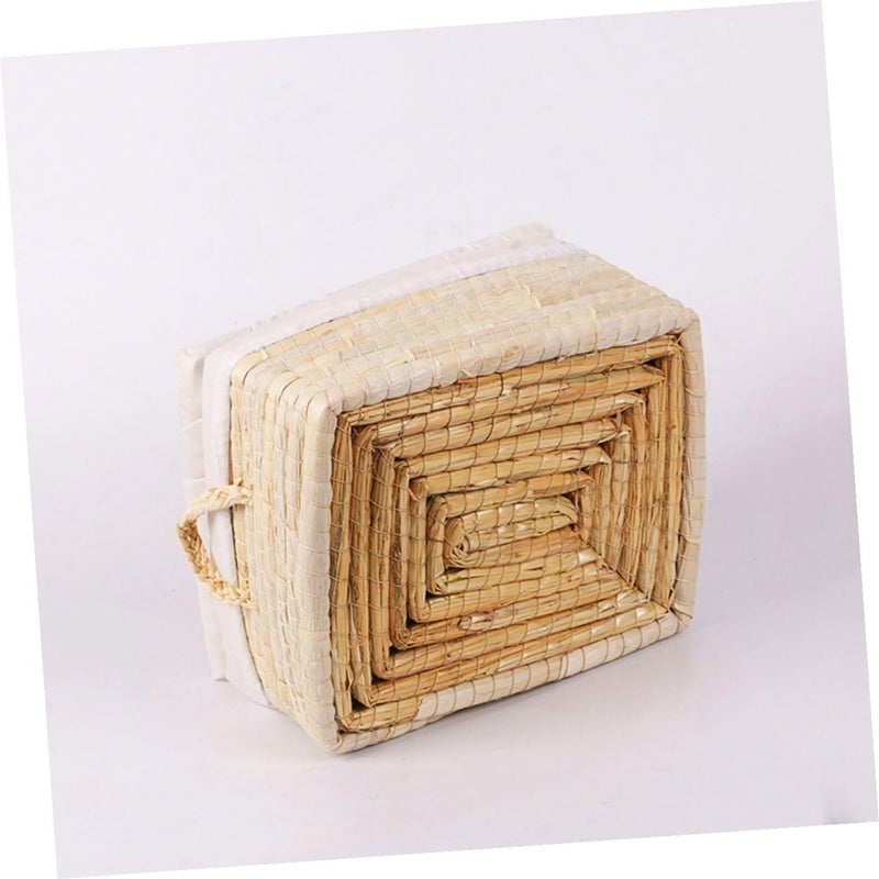 Straw Bread Basket with Lid 25x30x14cm Insulated Food Storage Container for Kitchen Pantry - Image 4