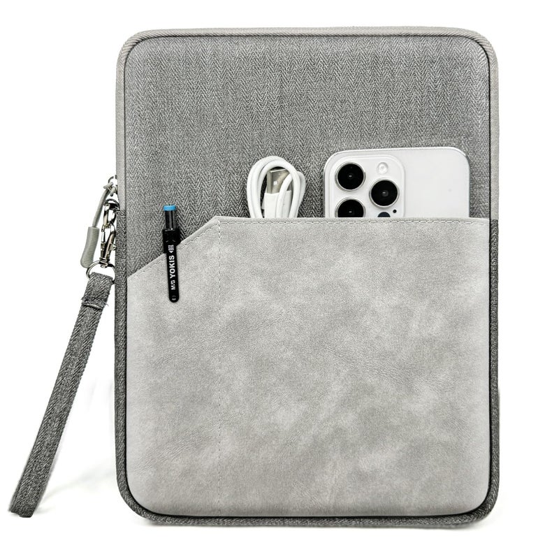 Moca 13 Inch Tablet Sleeve Carrying Case for iPad Pro 12.9, Surface Pro 9/8/X, Galaxy Tab S9 Plus/S8 Plus, with Accessory Pocket (Ash Grey, 13 inch) - Image 1