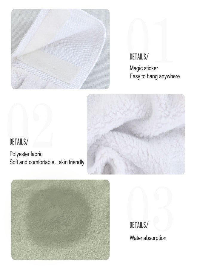 Burbuja Sage Green Solid Color Hanging Kitchen Towels Set of 2, Soft Absorbent Hand Towels with Loop, Microfiber Tie Towel for Bathroom Kitchen Decor - Image 4