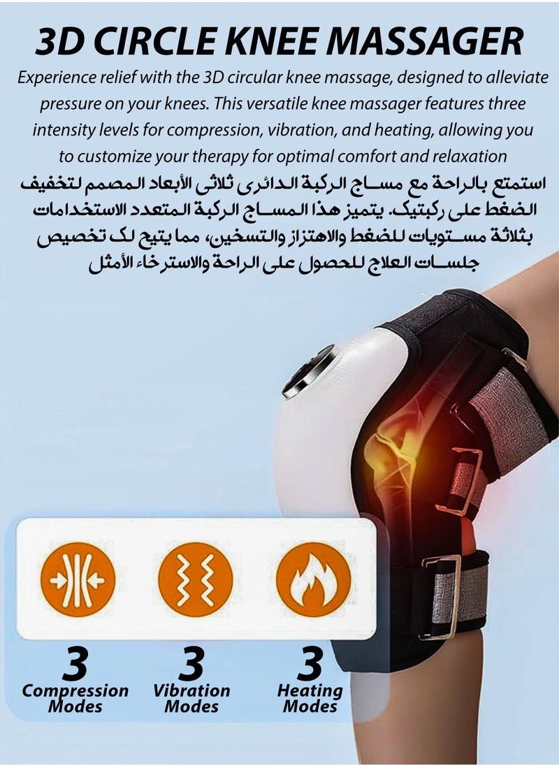DBLEW 2 PCS Electric Rechargeable Knee Massager Cordless Massage With Heating Compression And Vibration Therapy Muscles Injuries Targeted Joints Pain Relief Machine Portable Gifts for Women Men Mom Dad  - Image 2