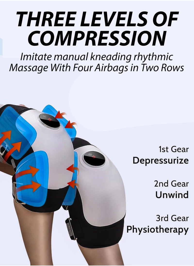 DBLEW 2 PCS Electric Rechargeable Knee Massager Cordless Massage With Heating Compression And Vibration Therapy Muscles Injuries Targeted Joints Pain Relief Machine Portable Gifts for Women Men Mom Dad  - Image 5