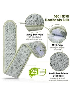 Giegxin Giegxin 25 Pcs Spa Headbands Bulk Facial Makeup Hair Wrap Bath Shower Adjustable Double Layer Coral Fleece with Hook and Loop (Multicolor)  - Image 3