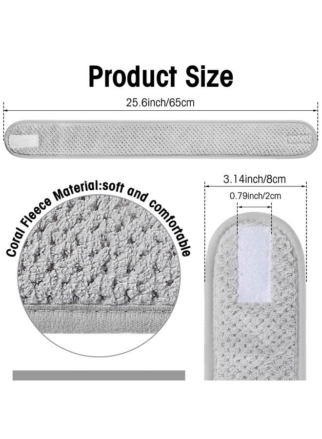 Giegxin 25 Pcs Spa Headbands Bulk Facial Makeup Hair Wrap Bath Shower Adjustable Double Layer Coral Fleece with Hook and Loop (Multicolor) - Image 2