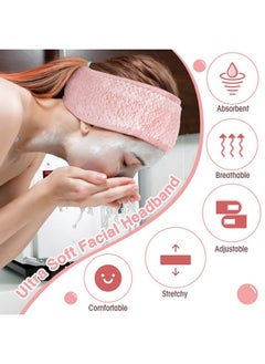 Giegxin Giegxin 25 Pcs Spa Headbands Bulk Facial Makeup Hair Wrap Bath Shower Adjustable Double Layer Coral Fleece with Hook and Loop (Multicolor)  - Image 4