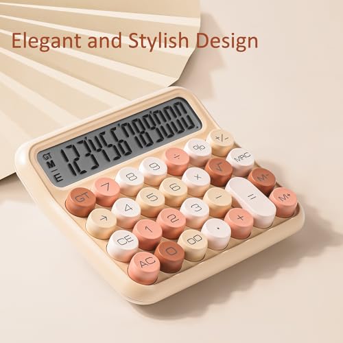 VEWINGL Mechanical Calculator 12 Digit Desk Calculator with Extra Large 5 LCD Display Big EasyPress Buttons 15 Tilted Screen Office School Desktop Calculator - Image 3