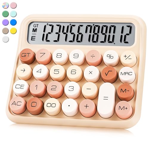 VEWINGL Mechanical Calculator 12 Digit Desk Calculator with Extra Large 5 LCD Display Big EasyPress Buttons 15 Tilted Screen Office School Desktop Calculator - Image 1