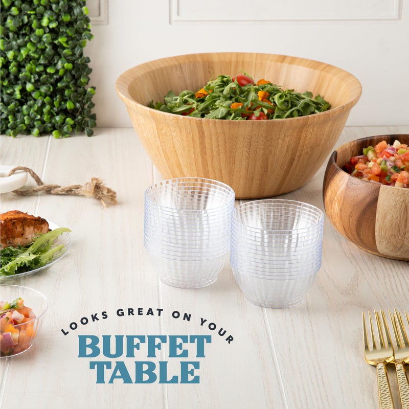 PLASTICPRO PLASTICPRO 240 Pack Crystal Like Clear Disposable Plastic Plates Dinner Plates 6 ounce Bowls for Special Occasions Parties - Image 2