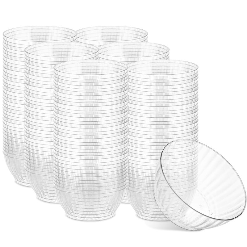 PLASTICPRO PLASTICPRO 240 Pack Crystal Like Clear Disposable Plastic Plates Dinner Plates 6 ounce Bowls for Special Occasions Parties - Image 1