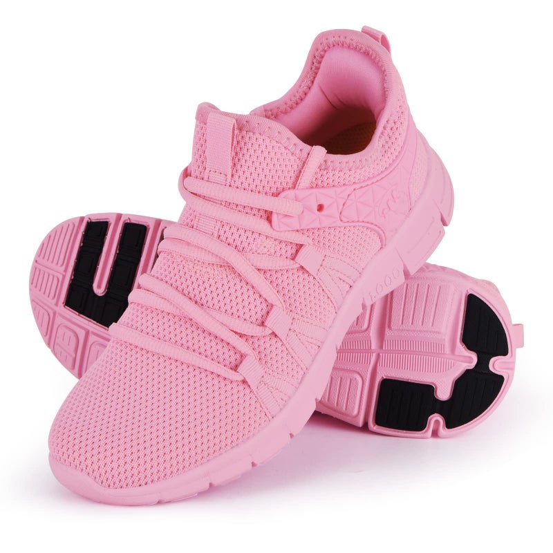 INZCOU Running Shoes Lightweight Tennis Shoes Non Slip Gym Workout Shoes Breathable Mesh Walking Sneakers Pink Purple 8women / 7men - Image 1