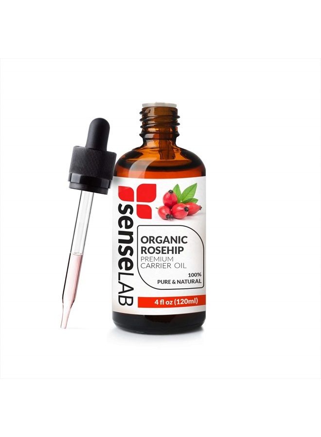 SENSELAB SenseLAB Organic Rosehip Oil - 100% Pure Extract Cold Pressed Rose hip Oil - Rosehip Seed Oil Moisturizing Skin Oil - Rosehip oil for face - Tame Dry and Frizzy Hair - Aceite de Rosa Mosqueta (120 ml) - Image 3