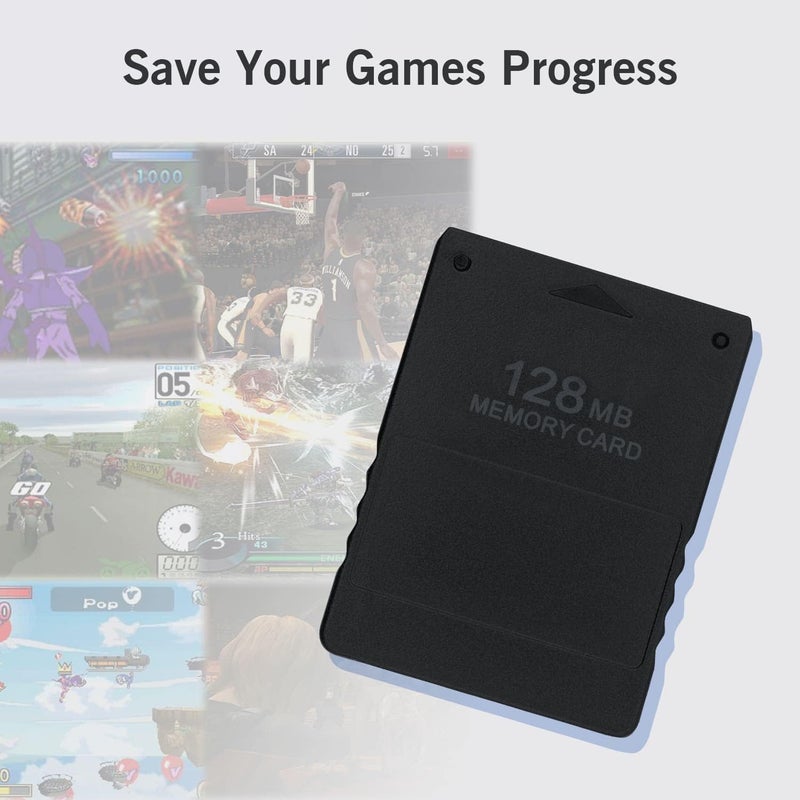 مكبازل بطاقة ذاكرة Mcbazel PS2 سعة 128 ميجابايت، بطاقة ذاكرة سعة 128 ميجابايت لوحدة تحكم ألعاب بلاي ستيشن 2 PS2/Slim - Image 5