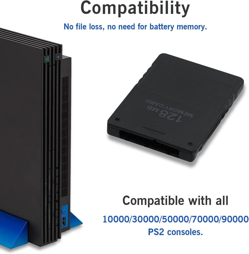 مكبازل بطاقة ذاكرة Mcbazel PS2 سعة 128 ميجابايت، بطاقة ذاكرة سعة 128 ميجابايت لوحدة تحكم ألعاب بلاي ستيشن 2 PS2/Slim - Image 4