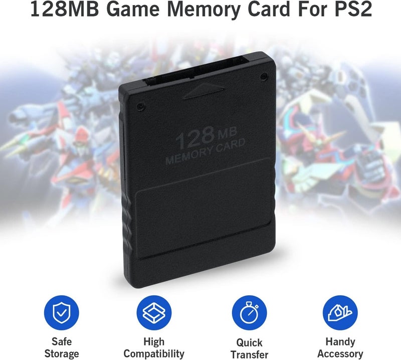 مكبازل بطاقة ذاكرة Mcbazel PS2 سعة 128 ميجابايت، بطاقة ذاكرة سعة 128 ميجابايت لوحدة تحكم ألعاب بلاي ستيشن 2 PS2/Slim - Image 2